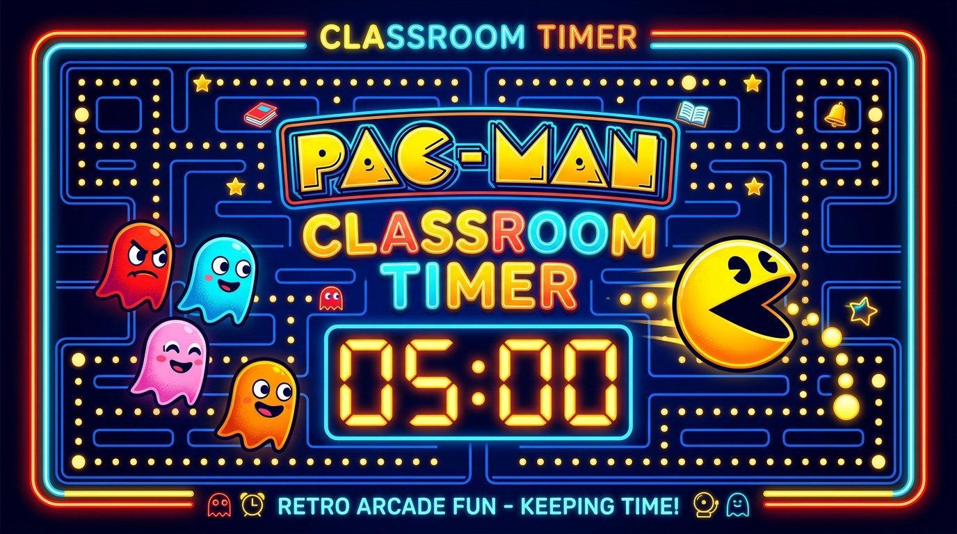 Pac-Man Classroom Timer | Free Fun Arcade Countdown for Teachers ...